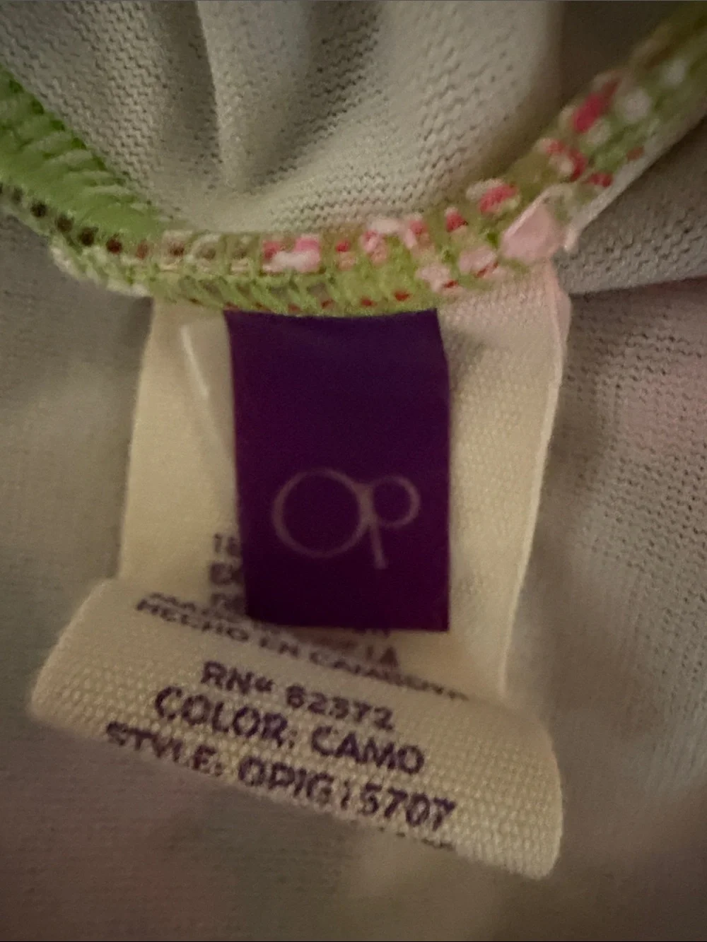 OP Girls' One-Shoulder Camo Floral One-Piece Swimsuit - Pink Size 24 Months EUC